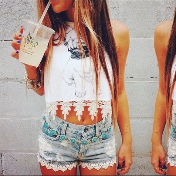 LF Paper Heart Woven Crop Top - Picture 2 of 5